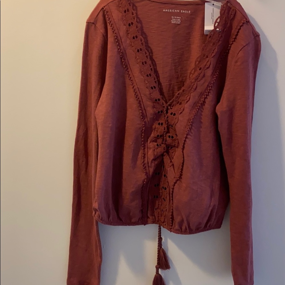 Maroon long sleeve shirt